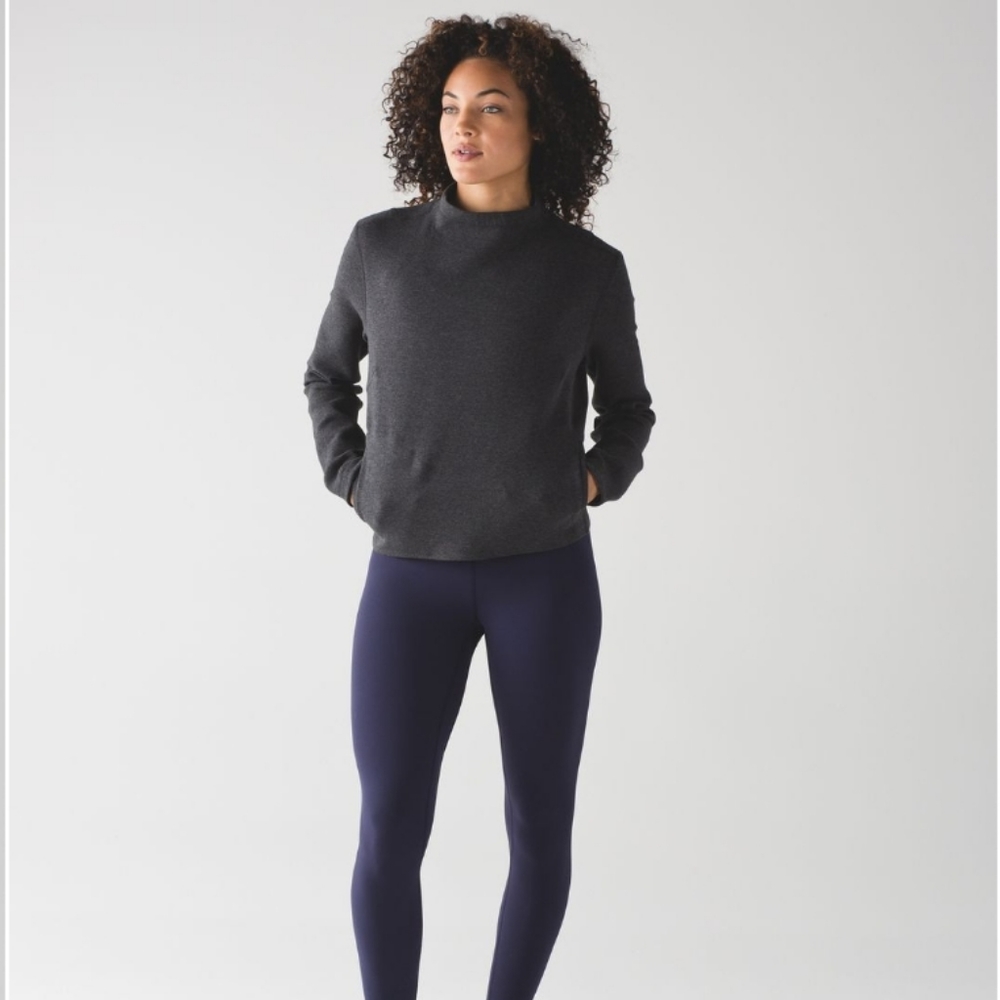 Lululemon City Bound Turtleneck in Heathered Black, Size 10